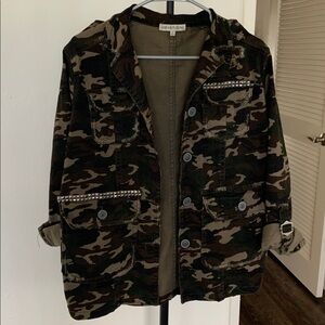 Heartloom Camouflage Jacket with Stud Accents
